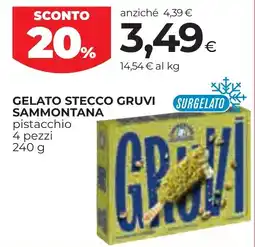 Unicoop Etruria Gelato stecco gruvi sammontana pistacchio offerta