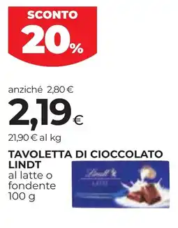 Unicoop Etruria Tavoletta di cioccolato Lindt offerta