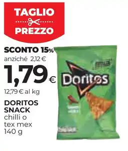 Unicoop Etruria Doritos snack chilli o tex mex offerta