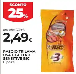 Unicoop Etruria Rasoio trilama usa e getta 3 sensitive Bic offerta