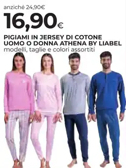 Unicoop Etruria Pigiama in jersey di cotone uomo o donna Athena by Liabel offerta