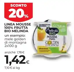 Unicoop Etruria Mousse mela golden Melinda Bio offerta