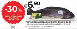 Unicoop Etruria Trota intera iridea salmonata origine Coop offerta