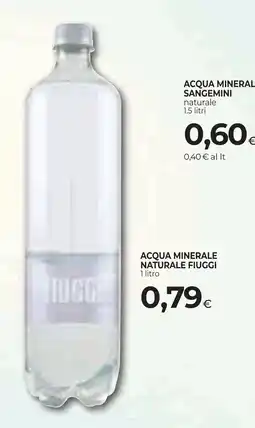Unicoop Etruria Acqua minerale naturale Sangemini offerta