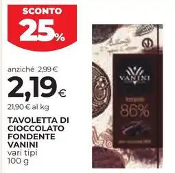Unicoop Etruria Tavoletta di cioccolato fondente Vanini offerta