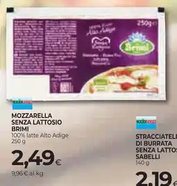 Unicoop Etruria Mozzarella senza lattosio Brimi offerta