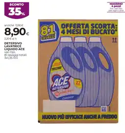 Unicoop Etruria Detersivo lavatrice liquido Ace offerta