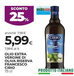 Unicoop Etruria Olio extra vergine di oliva riserva Francesco Cirio offerta