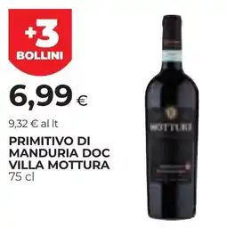 Unicoop Etruria Primitivo di Manduria Doc Villa Mottura offerta