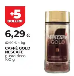 Unicoop Etruria Caffè Gold Nescafé offerta