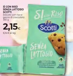 Unicoop Etruria Biscotti con riso e cioccolato Scotti senza lattosio offerta