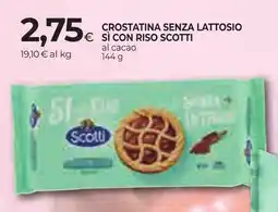 Unicoop Etruria Crostatina senza lattosio al cacao Scotti offerta