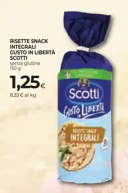 Unicoop Etruria Risette snack integrali Gusto in libertà Scotti offerta