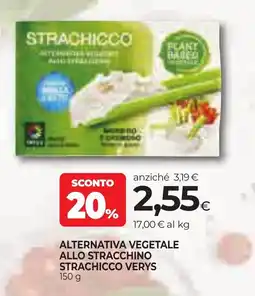 Unicoop Etruria Alternativa vegetale allo stracchino Strachicco Verys offerta