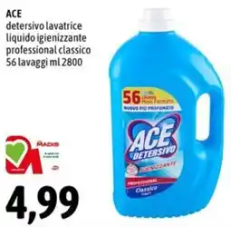 Madis Ace detersivo lavatrice liquido igienizzante professional classico offerta