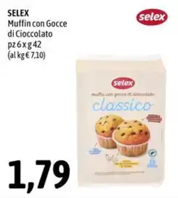 Madis Muffin con Gocce di Cioccolato classico Selex offerta