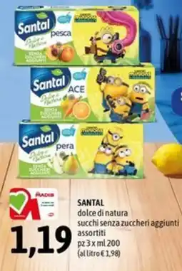 Madis Santal succhi senza zuccheri aggiunti offerta