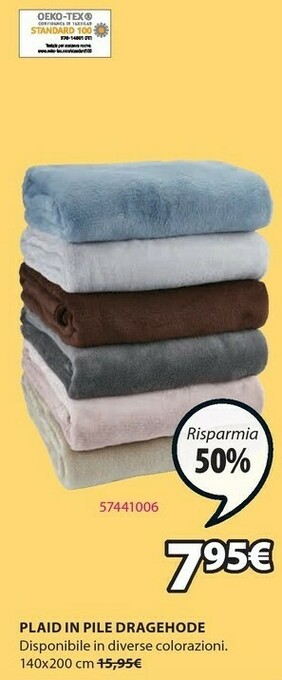 JYSK Plaid in pile dragehode offerta