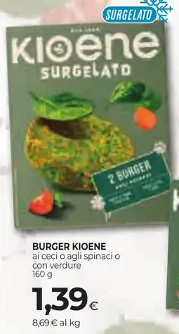 Unicoop Etruria Burger Kioene ai ceci o agli spinaci o con verdure offerta