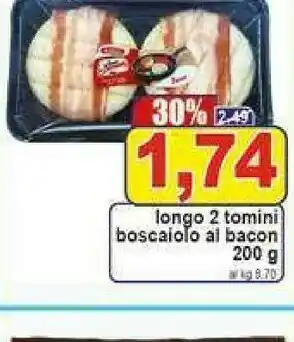 Pewex 2 tomini boscaiolo al bacon 200 g offerta
