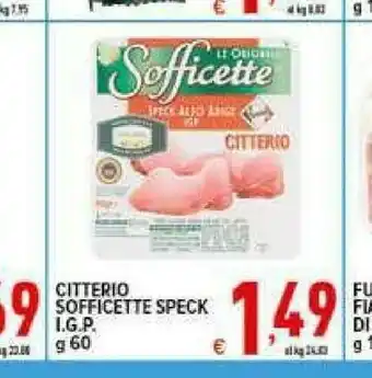 Iper Triscount Citterio - sofficette bresaola della valtellina i.g.p. 60 g(ml) offerta