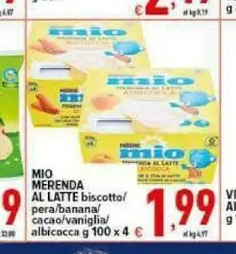Iper Triscount Nestlè - mio merenda al latte pera 400 g(ml) offerta