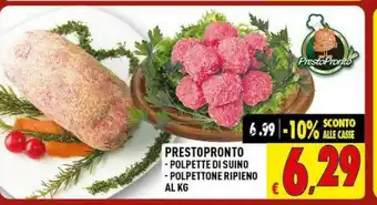 Presto pronto polpette di suino/polpettone ripieno