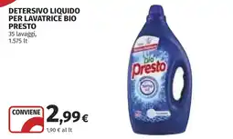 Coop Detersivo liquido per lavatrice bio Presto offerta