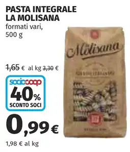 Coop Pasta integrale La Molisana offerta