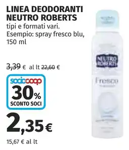 Coop Deodorante Neutro Roberts offerta