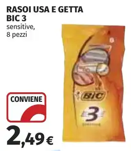 Coop Rasoi usa e getta Bic 3 sensitive offerta