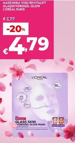 Bennet Maschera viso revitalift glasshydrogel glow l'oreal paris offerta
