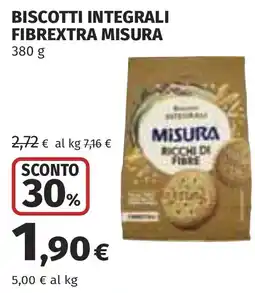 Coop Biscotti integrali fibrextra misura offerta