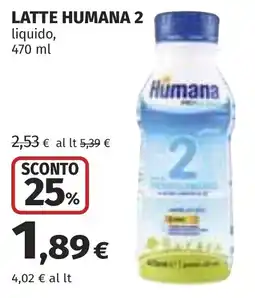 Coop Latte Humana 2 offerta
