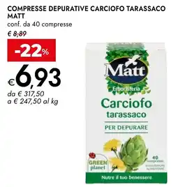 Bennet Compresse depurative carciofo tarassaco Matt offerta