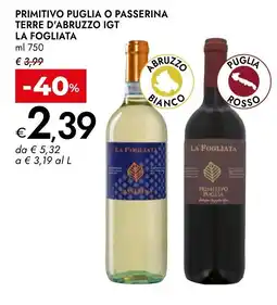 Bennet La Fogliata Passerina offerta