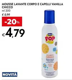 Bennet Mousse lavante corpo e capelli vanilla Chicco offerta