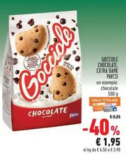 Conad GOCCIOLE CHOCOLATE EXTRA DARK PAVESI offerta
