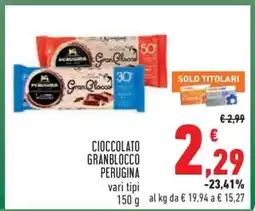 Conad Cioccolato GranBlocco Perugina offerta