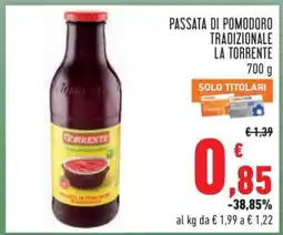 Conad Passata di Pomodoro Tradizionale La Torrente offerta