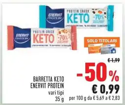 Conad BARRETTA KETO ENERVIT PROTEIN offerta