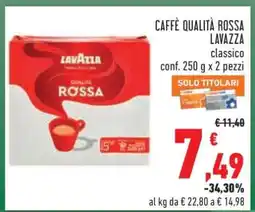 Conad CAFFÈ QUALITÀ ROSSA LAVAZZA offerta