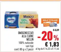 Conad OMOGENEIZZATI ALLA CARNE MELLIN offerta
