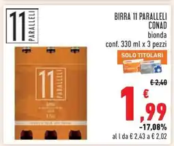 Conad BIRRA 11 PARALLELI CONAD offerta