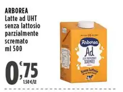 Rossotono Carrefour Arborea Latte ad UHT senza lattosio parzialmente scremato offerta