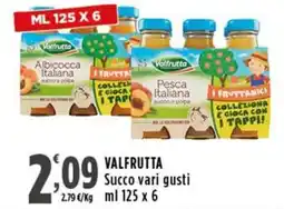 Rossotono Carrefour Valfrutta Succo vari gusti offerta