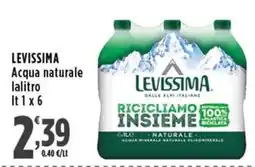 Rossotono Carrefour Acqua naturale Levissima offerta