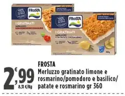 Rossotono Carrefour Frosta Merluzzo gratinato limone e rosmarino offerta