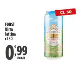 Rossotono Carrefour Forst birra lattina offerta