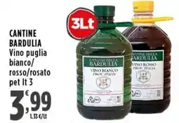 Rossotono Carrefour Cantine Bardulia vino puglia bianco/ rosso/rosato offerta